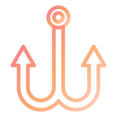 Fish Hook modern ikon vektör çizimi 