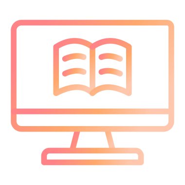 E-öğrenme. Web simgesi basit illüstrasyon 