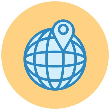 küresel konum. Basit illüstrasyon