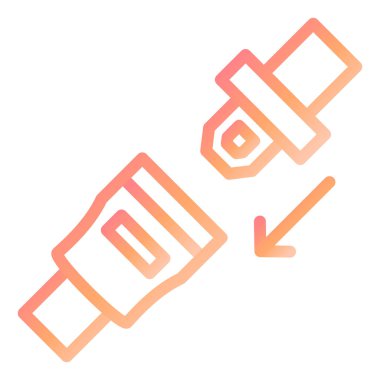  Emniyet Kemeri simgesi vektör illüstrasyonu 