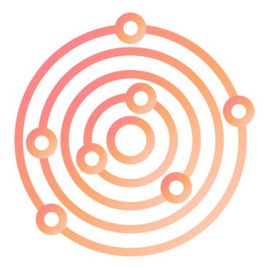 Modern simge vektör illüstrasyonunun yörüngesinde döner 