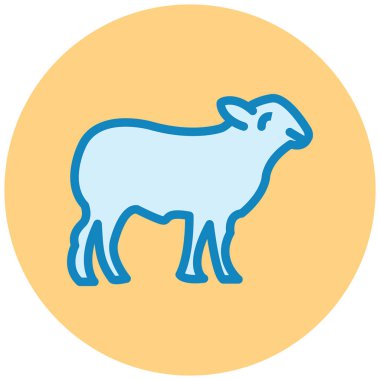 Koyun. Web simgesi basit illüstrasyon
