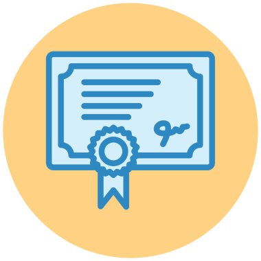 Sertifika. Web simgesi basit illüstrasyon