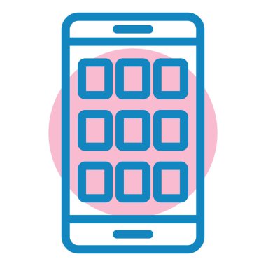 Cep telefonu. Web simgesi basit illüstrasyon