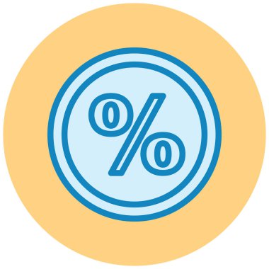 - Yüzde. Web simgesi basit illüstrasyon