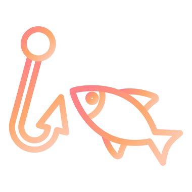 Modern simge vektör illüstrasyonunda balık tutmak 