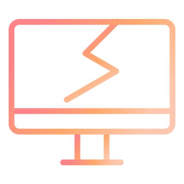 Kırık Ekran Modern Simgesi Vektör İllüstrasyonu 