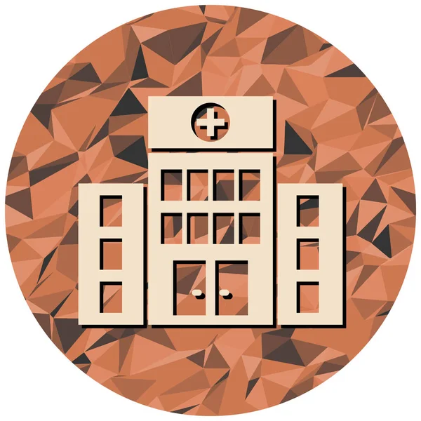 Hastane binası ikonu. Web için tıbbi vektör simgelerinin düz çizimi