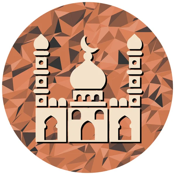 流行风格的清真寺图标孤立的背景 — 图库矢量图片