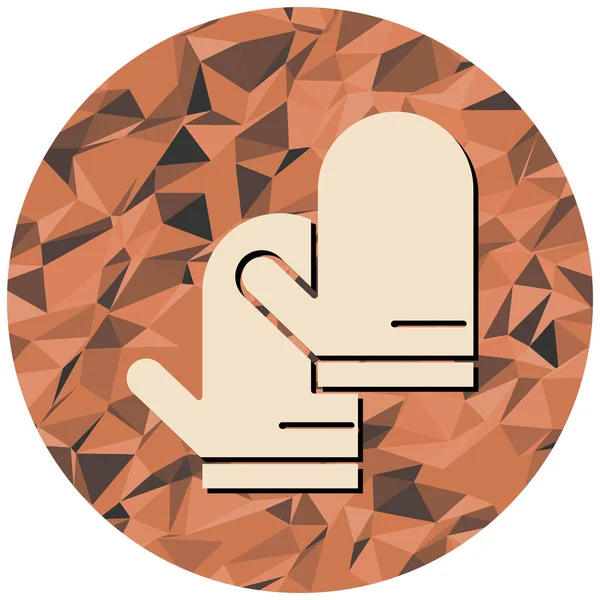 Bir eldivenin düz tasarımının vektör çizimi