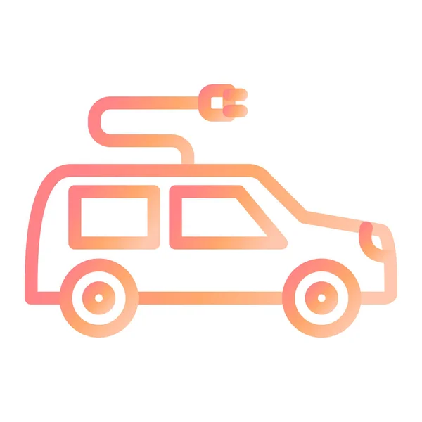 Icono Coche Eléctrico Vector Ilustración — Vector de stock