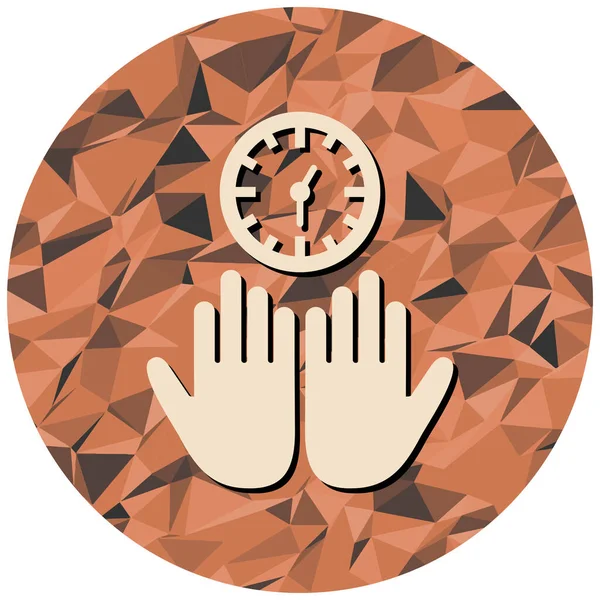 Saat simgesini taşıyan eller. vektör illüstrasyonu