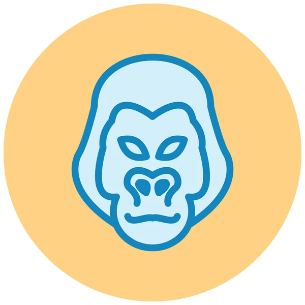 Gorila Ícone Web Ilustração Simples —  Vetores de Stock