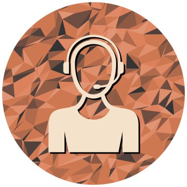 Kulaklıklı kadın, çağrı merkezi, vektör illüstrasyonu.