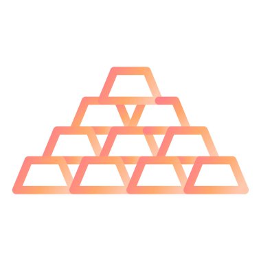 Altın külçeleri ikonu. Altın sikke vektörünün düz çizimi.