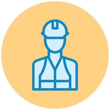 İşçi. Web simgesi basit illüstrasyon