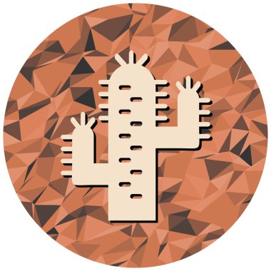 Kaktüs Simgesi Moda Tarzı İzole Arkaplan