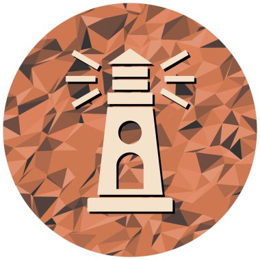 Çizgi film tarzında beyaz arkaplanda izole edilmiş deniz feneri simgesi. vektör illüstrasyonu