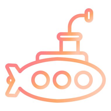 Denizaltı. Web simgesi basit illüstrasyon 