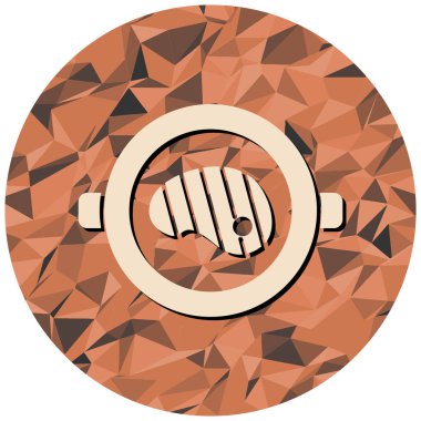 Biftek ikonu, vektör illüstrasyonu basit tasarım