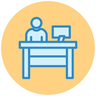 Ofis masası Basit illüstrasyon