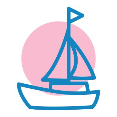 Yelkenli. Web simgesi basit illüstrasyon