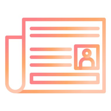 Gazete. Web simgesi basit illüstrasyon 