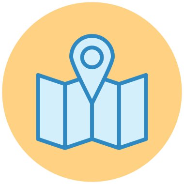 Harita. Web simgesi basit illüstrasyon