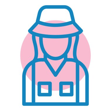 Kadın. Web simgesi basit illüstrasyon