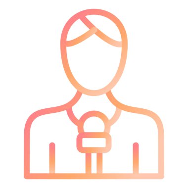 Muhabir Web simgesi basit illüstrasyon