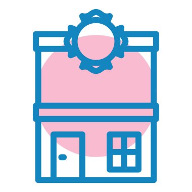 Bina. Web simgesi basit illüstrasyon