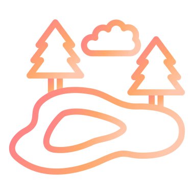 Gölet modern ikon vektör illüstrasyonu 