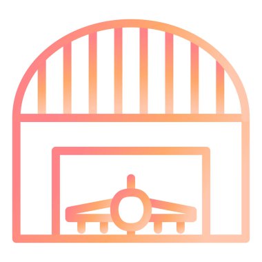 Hangar simgesi vektör illüstrasyonu 