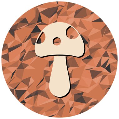 Mantar ikonu. Web için mantar vektör simgelerinin düz çizimi