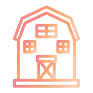 Ahır. Web simgesi basit illüstrasyon
