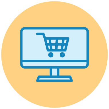 İnternetten alışveriş. Basit resimleme