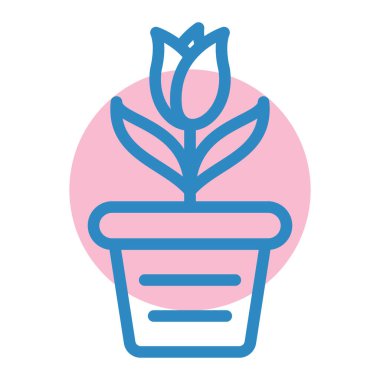 çiçek saksısı vektör illüstrasyonu