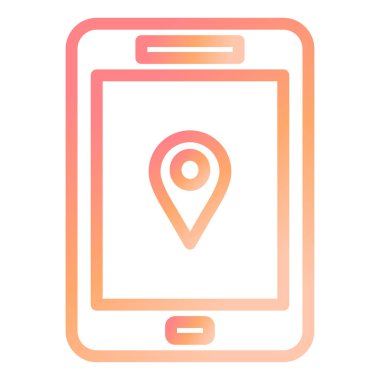 Tablet Haritası modern simge vektör çizimi 