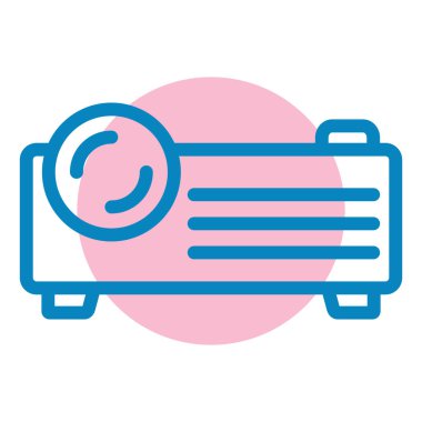 Projektör. Web simgesi basit illüstrasyon