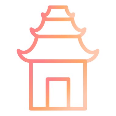 Tapınak modern ikon vektör illüstrasyonu 