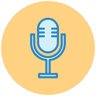 Mikrofon. Web simgesi basit illüstrasyon