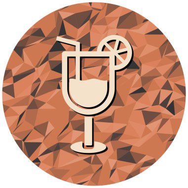 Kokteyl cam ikonu. Alkol. içecek, yiyecek. vektör