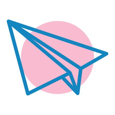 Kağıttan uçak. Web simgesi basit illüstrasyon