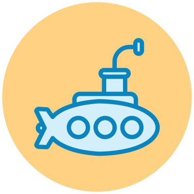 Denizaltı. Web simgesi basit illüstrasyon