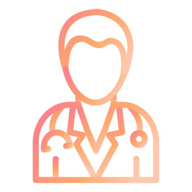 Doktor. Web simgesi basit illüstrasyon 