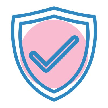 İşaretli simge vektör illüstrasyon tasarımlı kalkan