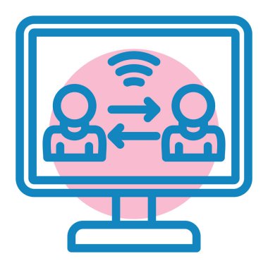 Online iletişim simgesi. Web için müşteri destek vektör simgelerinin basit illüstrasyonu