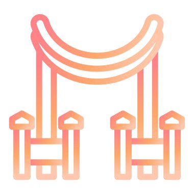 Torii Gate modern simge vektör illüstrasyonu 