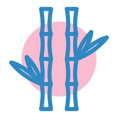 Bambu ikonu. Web için bitki vektör simgelerinin düz çizimi