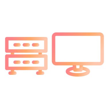  Sunucu modern simge vektör illüstrasyonunun izlenmesi 